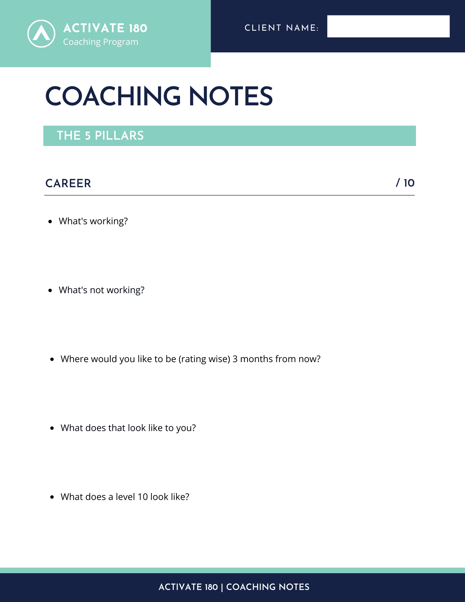A180 Coaching Notes Template